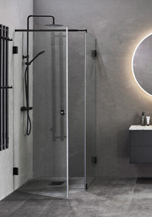 Suihkunurkka Infinity Combi Ovi/Seinä 80X90 Musta Hafa